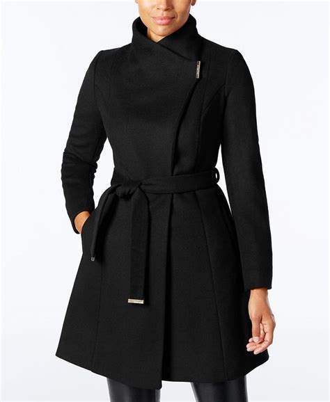 michael kors wool coat macys|Michael Kors belted walker coat.